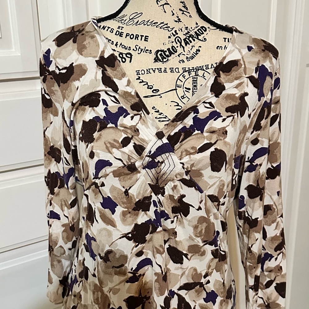 Ann Taylor Elegant Blouse in Brown and Purple
